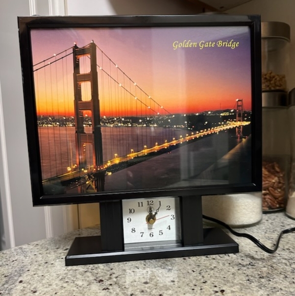 Clock Light-Up San Francisco Fiber Picture  Golden Gate Bridge NEW - Picture 5 of 16